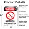Signmission Smoking Prohibited Danger Sign, Vinyl Decal, 18in W x 24in L, 2PK OS-2PACK-DS-D-1824-V-1575 - alternate 6